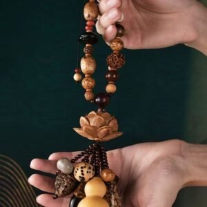 Natural Bodhi Car/Bag Charm For A Safe Journey-Lotus Style